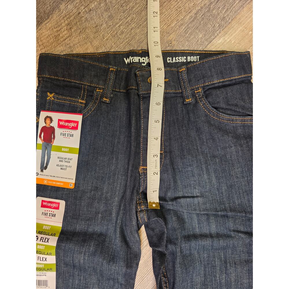 Wrangler Five Star Premium Boys Jeans 10 Reg Classic Boot Flex Dark Wash NWT - Picture 4 of 6